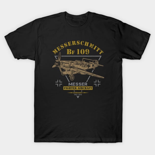 Messerschmitt Bf 109 T-Shirt by Military Style Designs